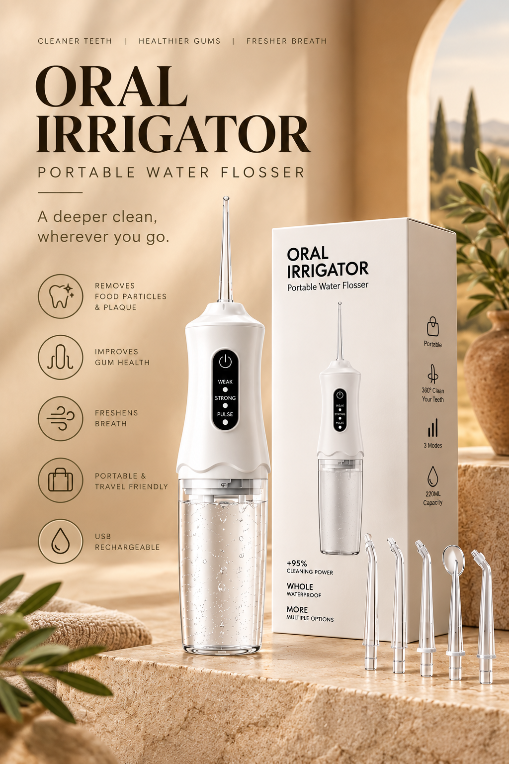 Simple Smile 4 in 1 Rechargeable Portable Water Flosser