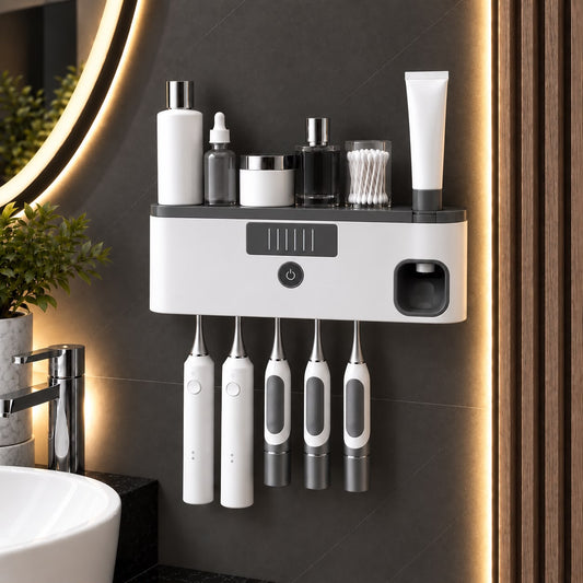 Smart Toothbrush Holder & Automatic Toothpaste Dispenser
